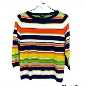 Women Talbots Sweater Stripped top Sz large